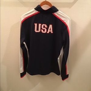USA Red White and Blue Zippered Track Jacket Size Medium